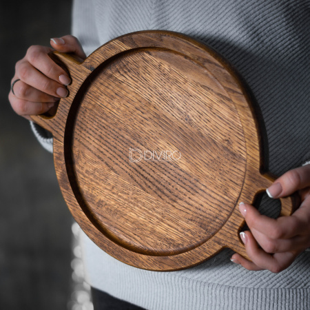 Деревянный поднос с ручками из дуба (33×25 и 38×29 см) от мастерской DIVIRO